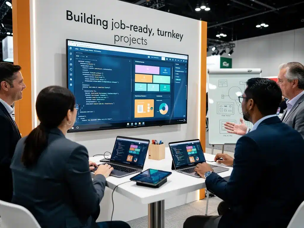 Developer building a turnkey portfolio project for interviews
