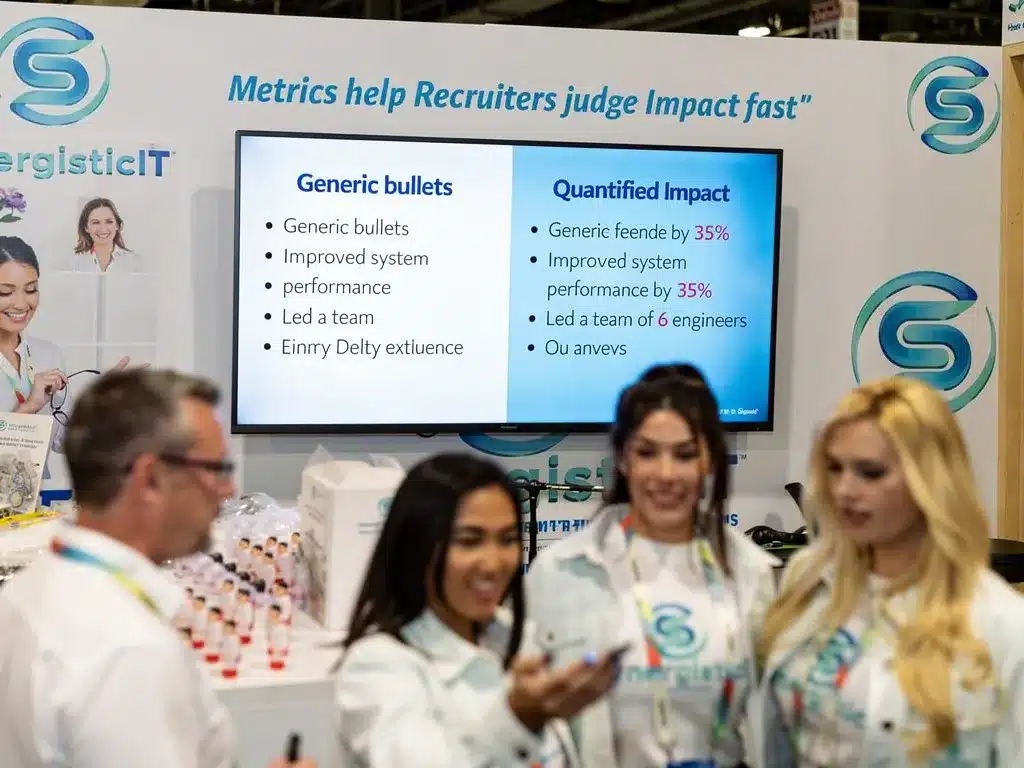 Quantified resume bullet points showing measurable project results