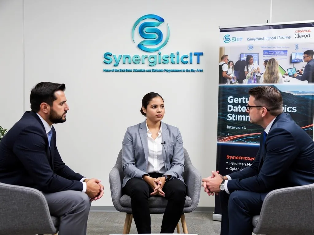 Candidate sitting silently across from an interviewer