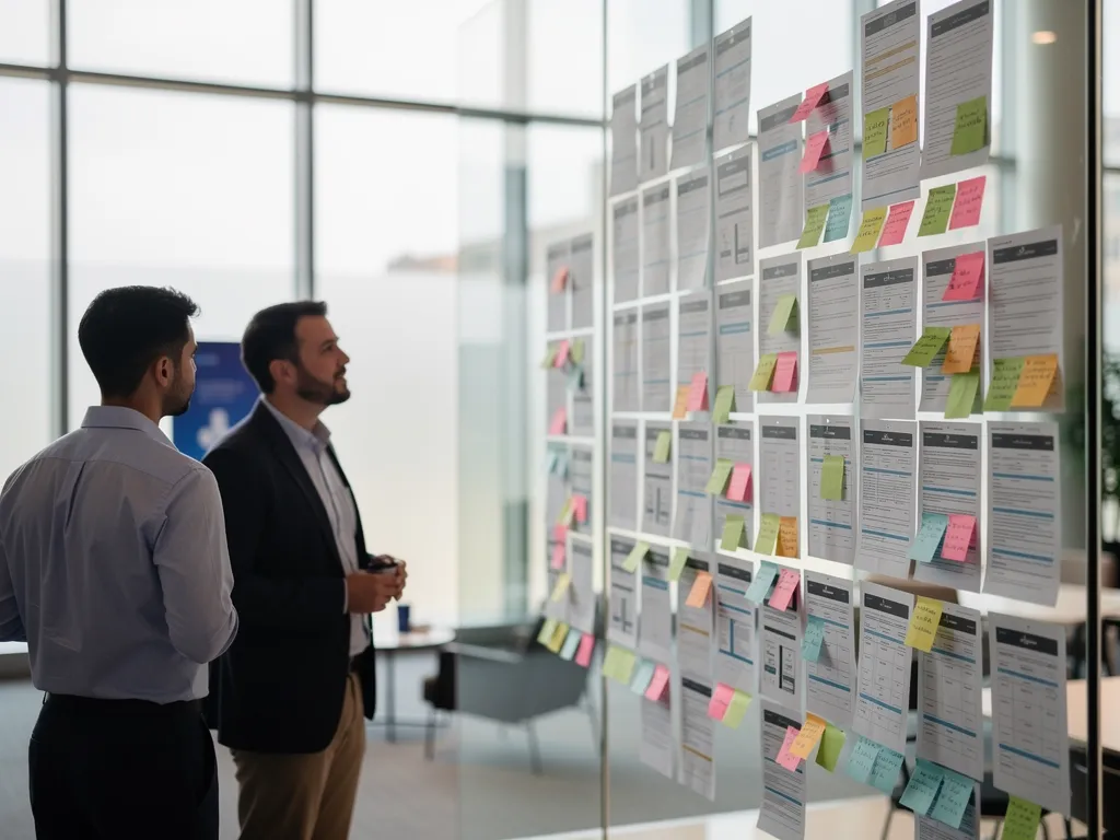 candidate reviewing stack of job applications and offer letter