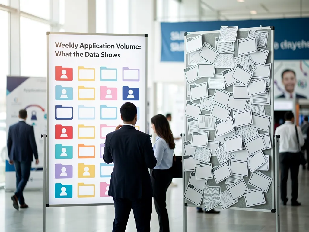 bar chart of weekly job application volume trends