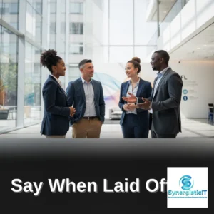 Confident tech professional discussing a layoff in a job interview